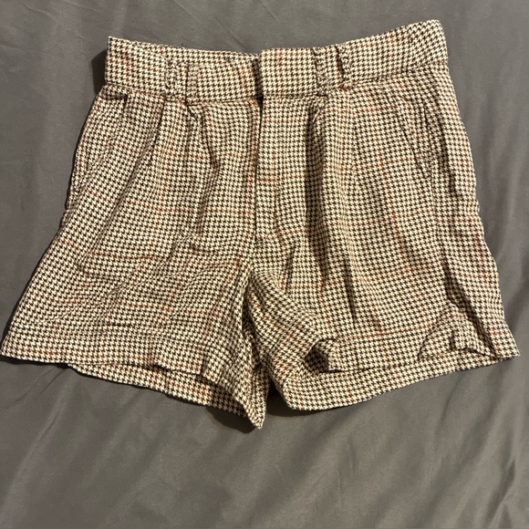 FREE PEOPLE Houndstooth trouser shorts - size 4 - Picture 1 of 8